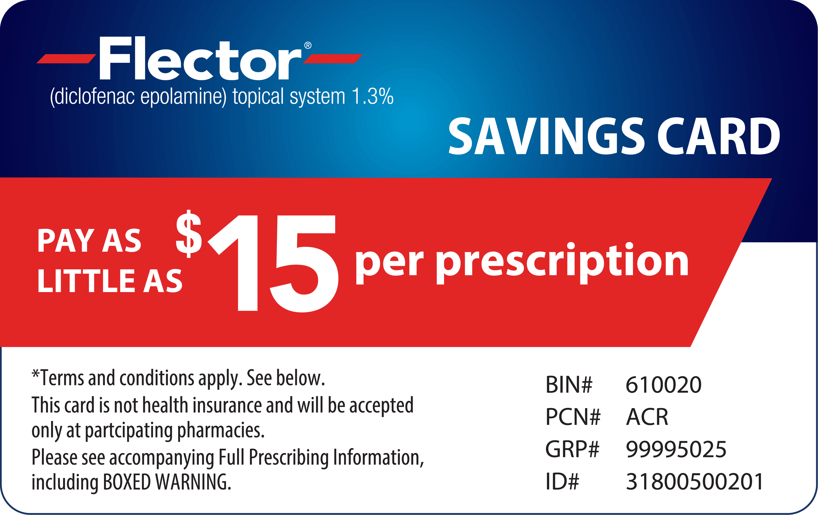 Flector Savings Card